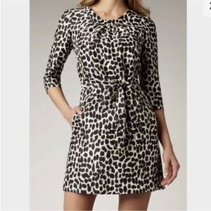 Kate Spade NY Dorothy Silk Bow Back Leopard Dot Print Dress size 4
